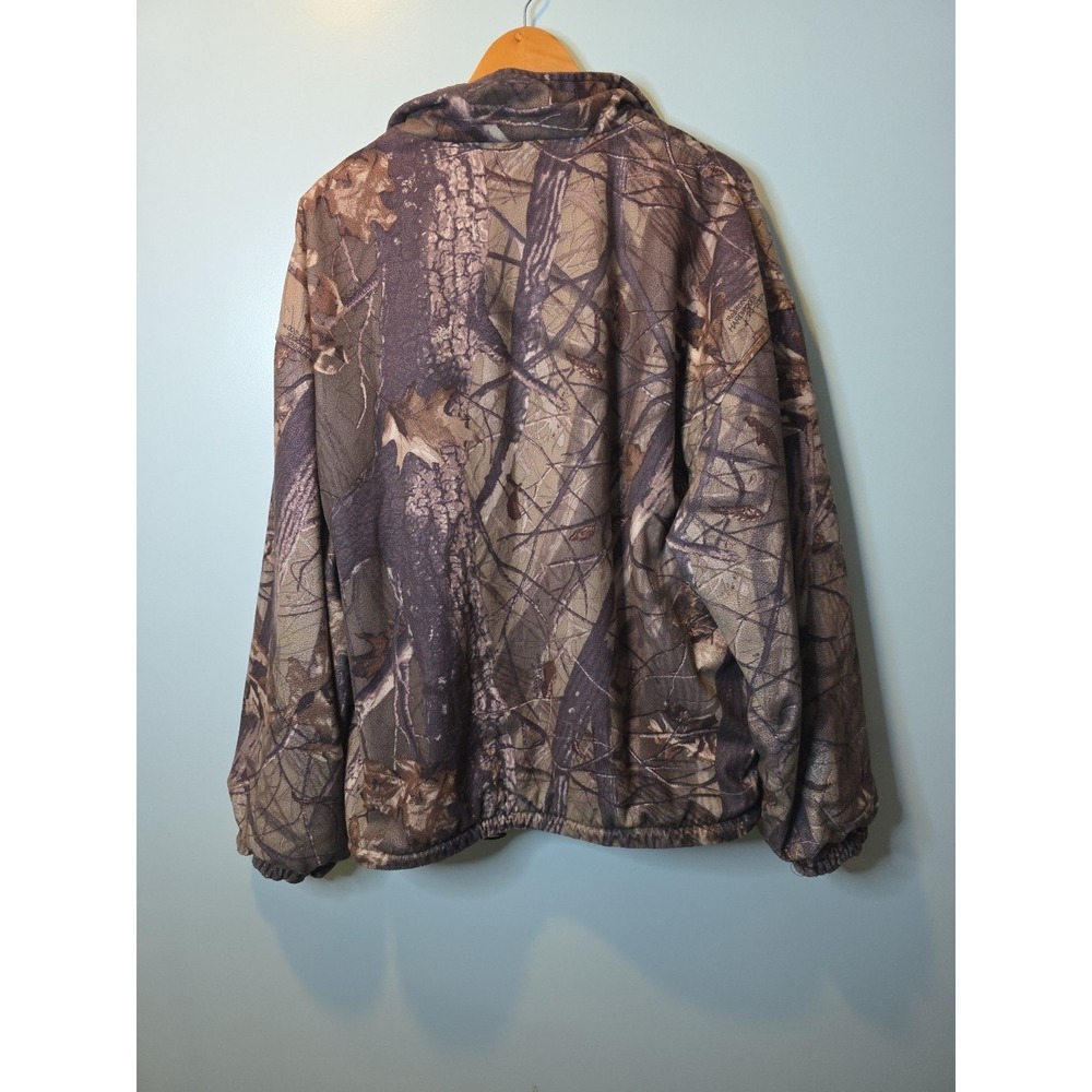 Realtree Hardwoods 20-200 Reversible Camo Fleece Quarter Zip Jacket Mens XL - Picture 6 of 8